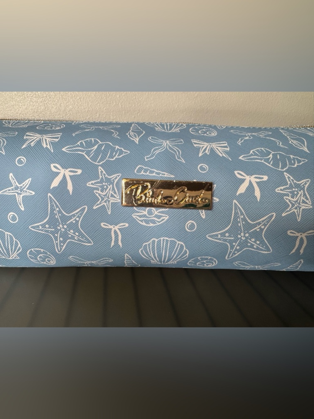 Blush crush Seashell Printed zipper Cosmetic Bag thermal lining summer aquatic - Picture 2 of 7